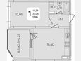 2-комнатная квартира, 37.04 м², 20/24 этаж фото 0